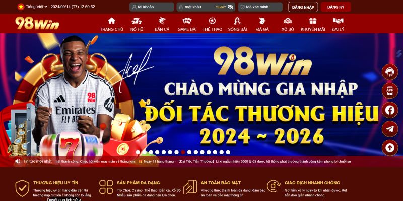 Hướng dẫn đăng nhập 98win